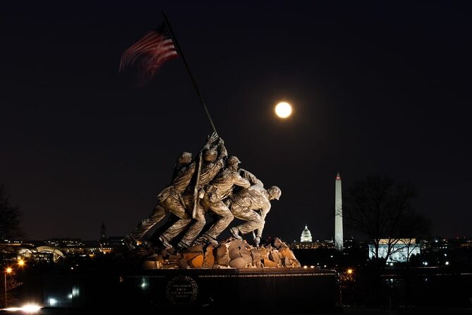 Big Bus DC: Monuments & Memorials Night Tour by Open-top Bus - Iwo Jima and the Jefferson Memorial area: what you’ll see from the bus