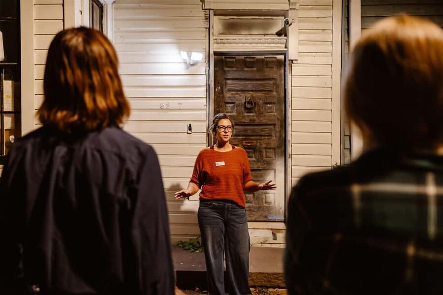 DC: Ghosts of Georgetown Haunted History Nighttime Tour - The Laird-Dunlop House and other photo stops that keep the pace brisk