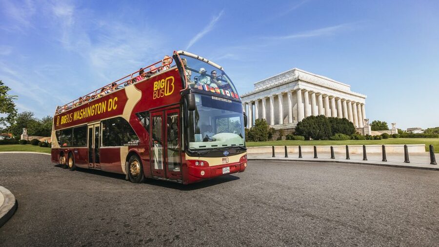 DC: Hop-on Hop-off Tour by Open-top Bus with 17 Stops - Big Bus app, audio gear, and optional extras that save time