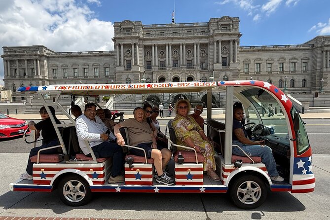 DC Monuments Day or Night American History Electric Cart Tour - White House area plus a food-world detour to Chinatown