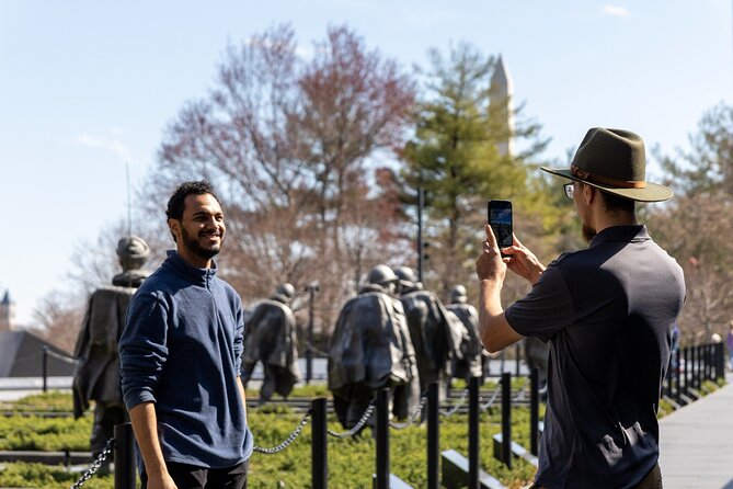 Monuments and Memorials Night Walking Tour - Korean War Veterans Memorial, steel figures and a message you can’t miss
