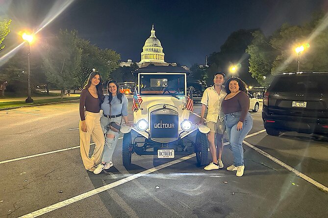 Public or Private DC Moonlight Tour by E-Cart or Vintage Car - The White House From the Street, Plus WWII and WWI Memorial Stops