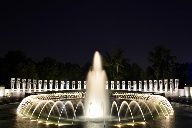 Small Group National Mall Night Tour with 10 Top Attractions - War memorials after dark: WWII, Korean War, and Vietnam names