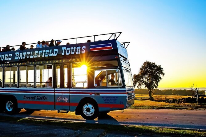 Sunset Double Decker Bus Tour in Gettysburg - What you will see: 24 square miles of Gettysburg’s fighting ground